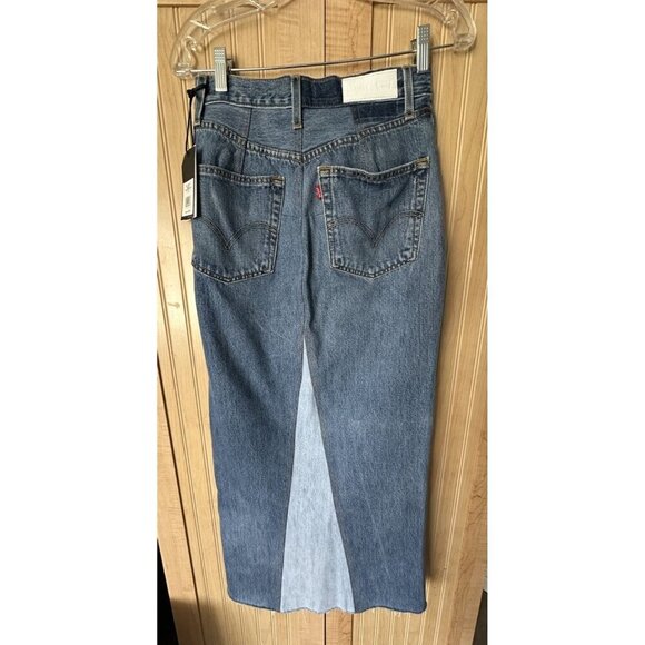 RE/DONE Levi's Denim Front Slit Maxi Skirt in Indigo Size 25 NWT $295 - Picture 6 of 11